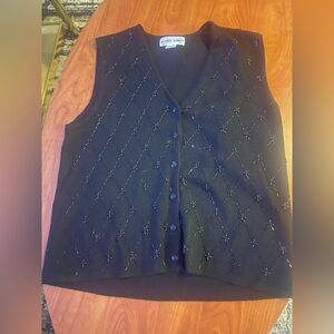 Alfred Dunner Elegant Black Knit Top